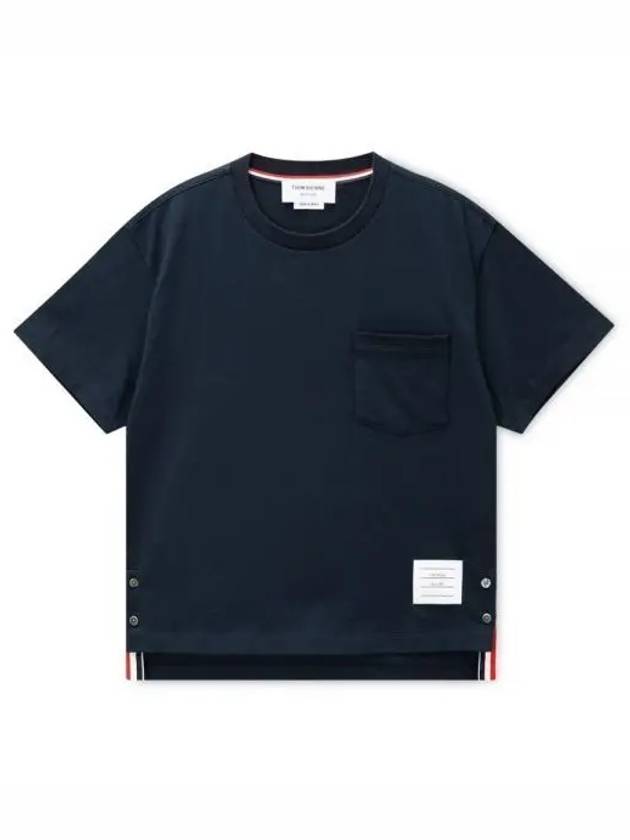 Midweight Jersey Boxy Pocket Short Sleeve T-Shirt Navy - THOM BROWNE - BALAAN 2