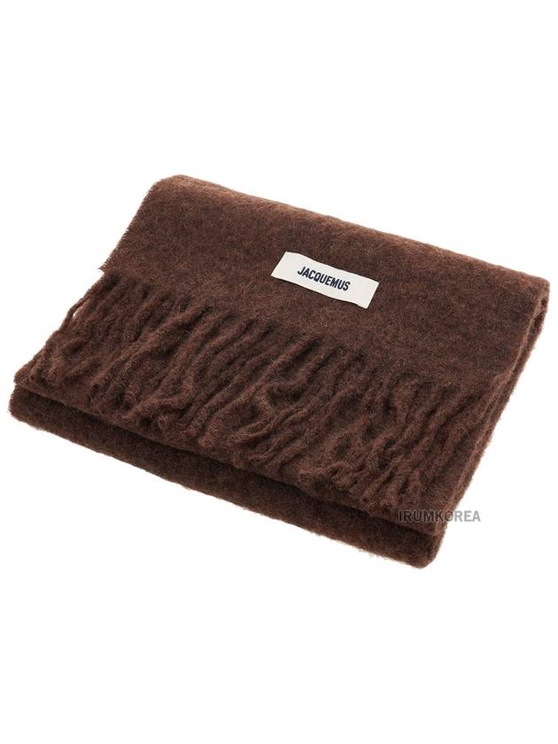 Carro Mohair Alpaca Muffler Brown - JACQUEMUS - BALAAN 3