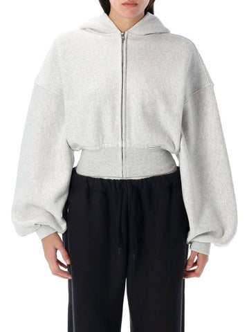 T By Alexander Wang Cropped Zip Up Hoodie - ALEXANDER WANG - BALAAN 1