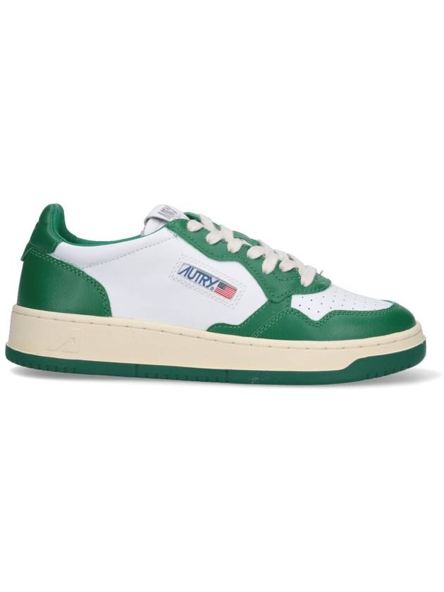 Men's Medalist Leather Low Top Sneakers Green - AUTRY - BALAAN 2