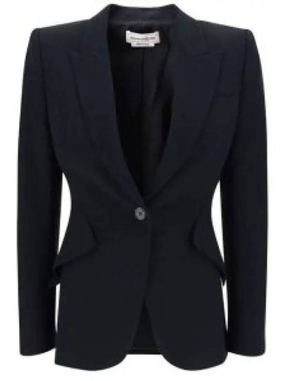 Peak Shoulder Leaf Crepe Jacket Black - ALEXANDER MCQUEEN - BALAAN 2