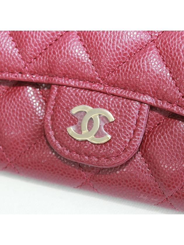 Classic Card Holder Grained Shiny Calfskin Gold Metal Burgundy - CHANEL - BALAAN 8