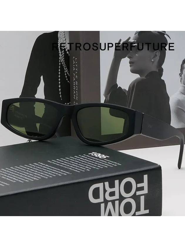 Sunglasses NEEMA BLACK MATTE GTH black horn rim green - RETROSUPERFUTURE - BALAAN 2