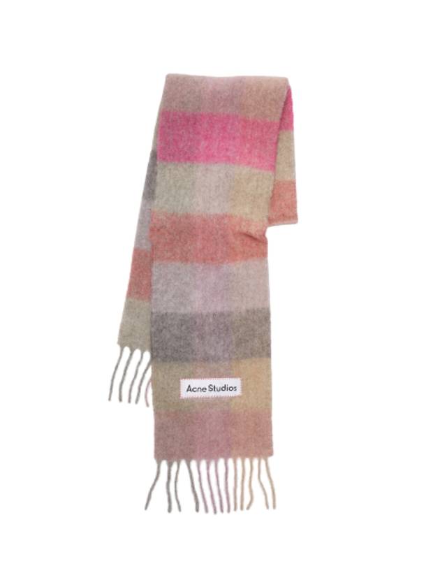 Check Mohair Muffler Fuchsia Lilac Pink - ACNE STUDIOS - BALAAN 2