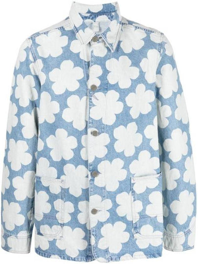 Floral Print Denim Jacket Blue - KENZO - BALAAN 2