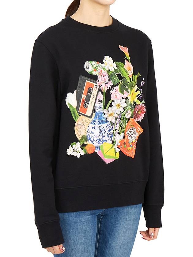 Graphic Print Cotton Sweatshirt Black - GOLDEN GOOSE - BALAAN 6