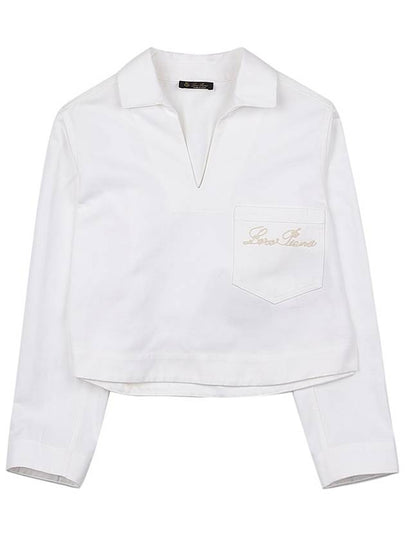 Women's Filomena Cotton Linen Long Sleeve Shirt White - LORO PIANA - BALAAN 2