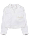 Women's Filomena Cotton Linen Long Sleeve Shirt White - LORO PIANA - BALAAN 10