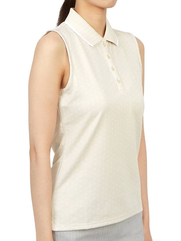 Polkadot Sleeveless Polo Shirt Beige - G/FORE - BALAAN 4