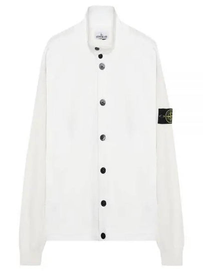 Badge Button Knit Cardigan White - STONE ISLAND - BALAAN 2