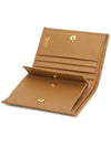 Gold Triangle Logo Saffiano Half Wallet Caramel - PRADA - BALAAN 7