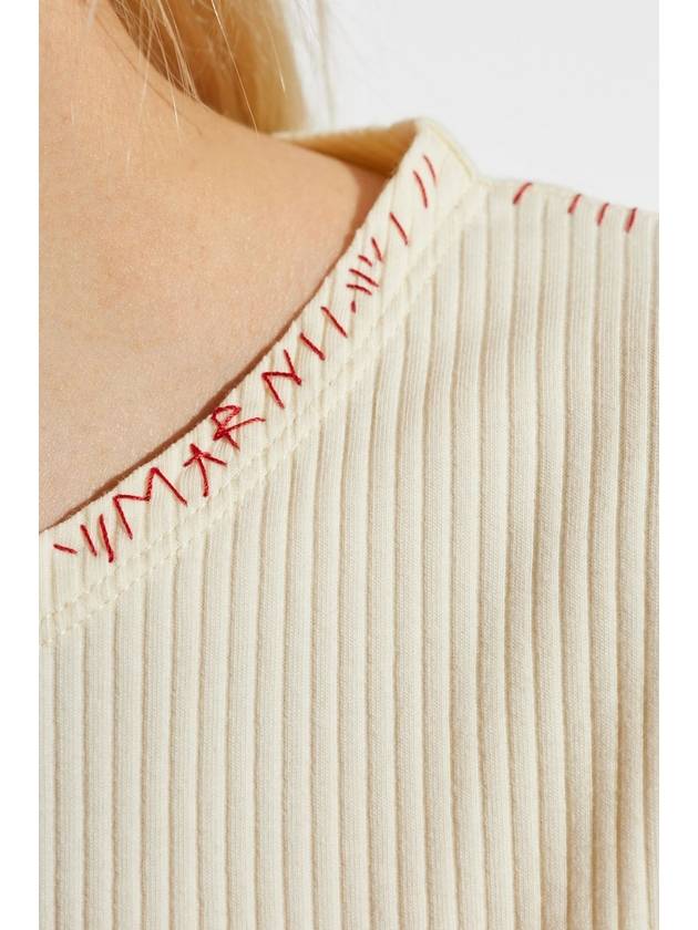 Marni Top With Decorative Stitching, Women's, Cream - MARNI - BALAAN 5