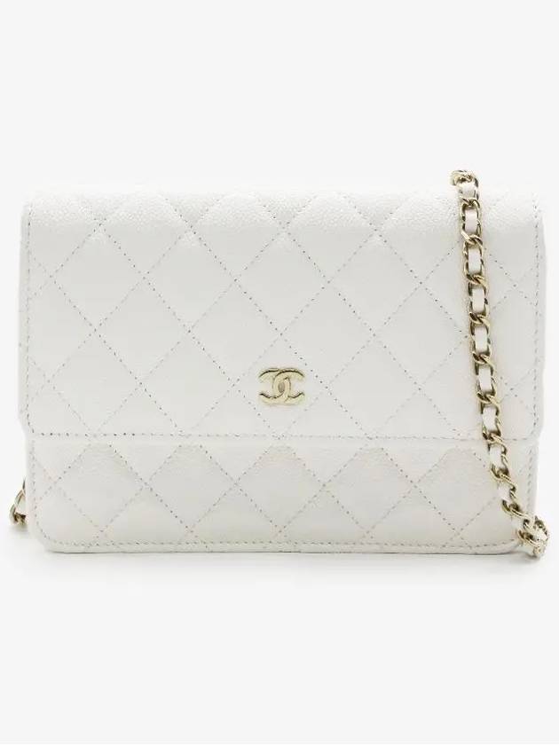 WOC Gold CC Logo Cross Bag White - CHANEL - BALAAN 3