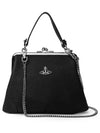 Metal ORB Point Saffiano Tote Bag Black - VIVIENNE WESTWOOD - BALAAN 5