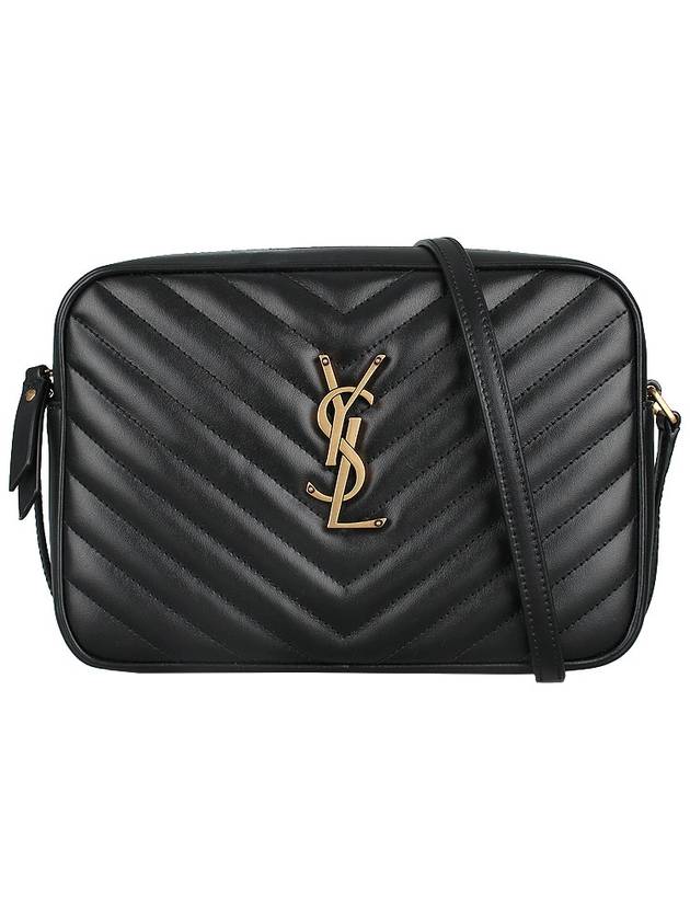 Lou Logo Quilting Cross Bag Black - SAINT LAURENT - BALAAN 3