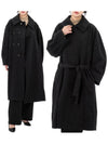 Asymmetrical Bathrobe Single Coat Black - LEMAIRE - BALAAN 2