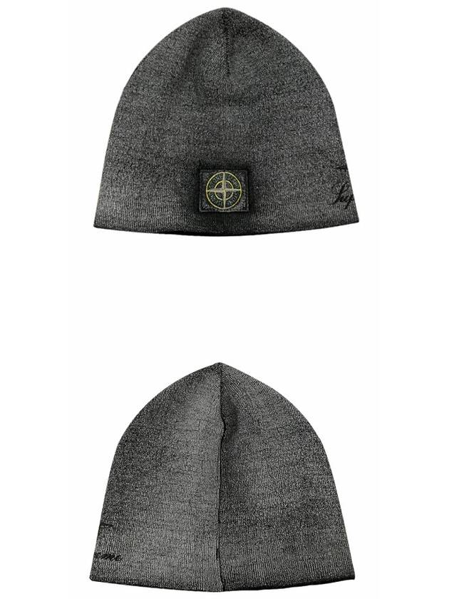 7925N01SA V0129 x Stone Island Waffen Patch Reflective Beanie Black Hat TSH - SUPREME - BALAAN 4