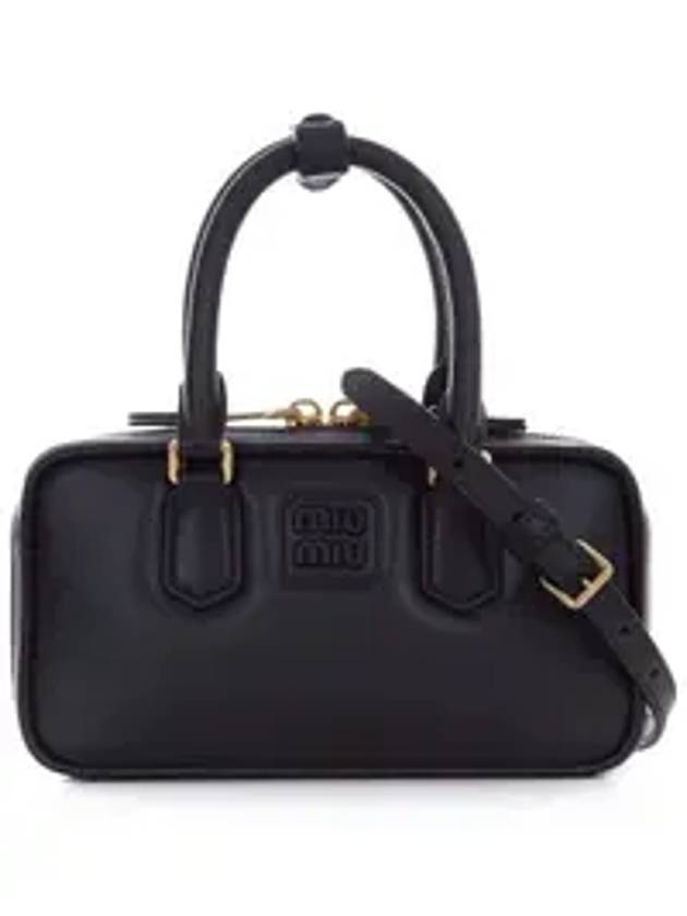 Arcadie Leather Mini Cross Bag Black - MIU MIU - BALAAN 1