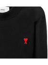 Small Heart Logo Long Sleeve T-Shirt Black - AMI - BALAAN 4