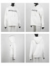 Embroidered Logo Lettering Cotton Hoodie Off White - MONCLER - BALAAN 3