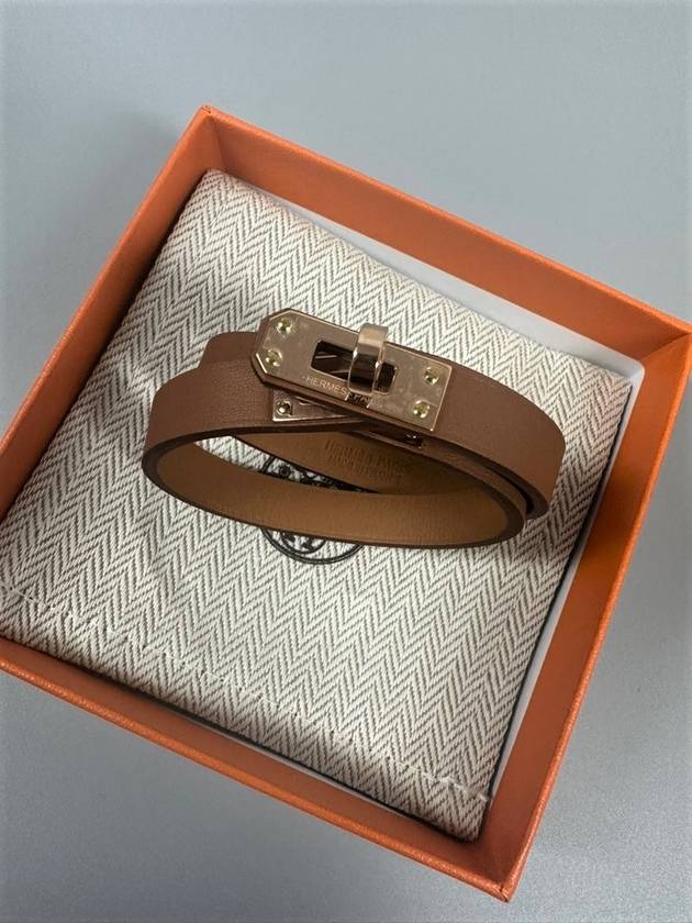 Mini Kelly Double Tour Leather Bracelet - HERMES - BALAAN 5