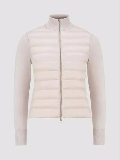 Logo Padded Wool Cardigan Pink - MONCLER - BALAAN 2