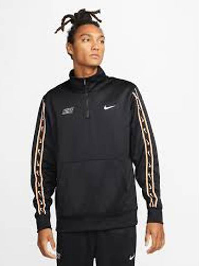 Men's NSW Repeat Half Zip Sweatshirt Black - NIKE - BALAAN 2