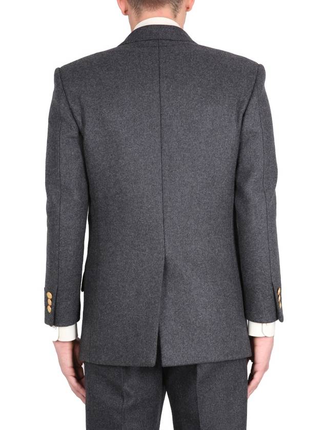 Men's Double Breasted Wool Cashmere Formal Jacket Dark Gray - GUCCI - BALAAN 5