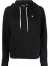 Women's Embroidered Logo Long Sleeve Hoodie Black - POLO RALPH LAUREN - BALAAN 2