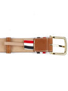 Three Stripe Tab Leather Belt Brown - THOM BROWNE - BALAAN 4