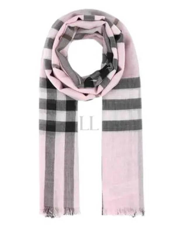 Check Wool Silk Blend Scarf Pink - BURBERRY - BALAAN 2