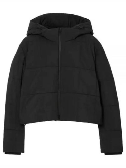 Cropped Nylon Quilted Hooded Jacket Black - BURBERRY - BALAAN 2