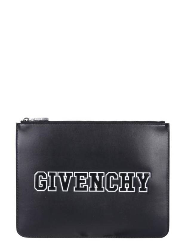 Logo Zipper Clutch Bag Black - GIVENCHY - BALAAN 2