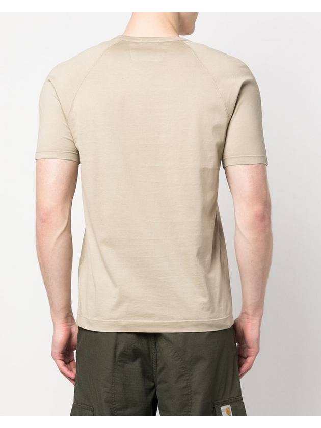 Logo Print Short Sleeve T-Shirt Beige - CP COMPANY - BALAAN 4