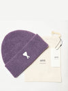 Logo Patch Knit Beanie Lilac - AMI - BALAAN 7