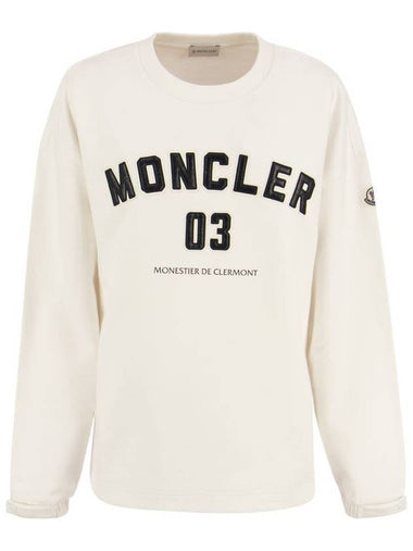 Logo Cotton Sweatshirt White - MONCLER - BALAAN 1