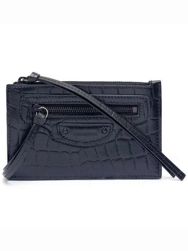 Neo Classic Crocodile Card Wallet Black - BALENCIAGA - BALAAN 2