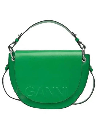 Banner Saddle Tote Bag Green - GANNI - BALAAN 1