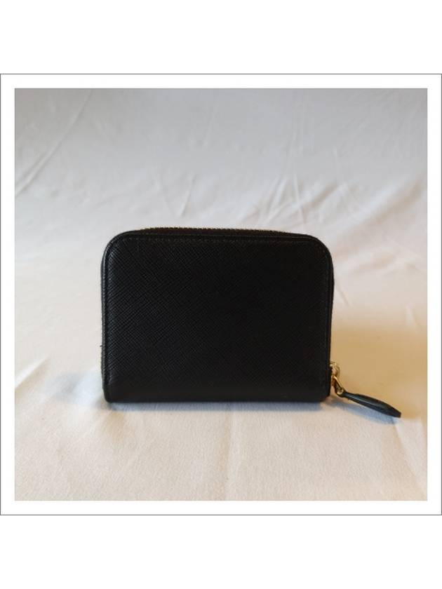 Metal Logo Saffiano Coin Card Wallet Black - PRADA - BALAAN 7