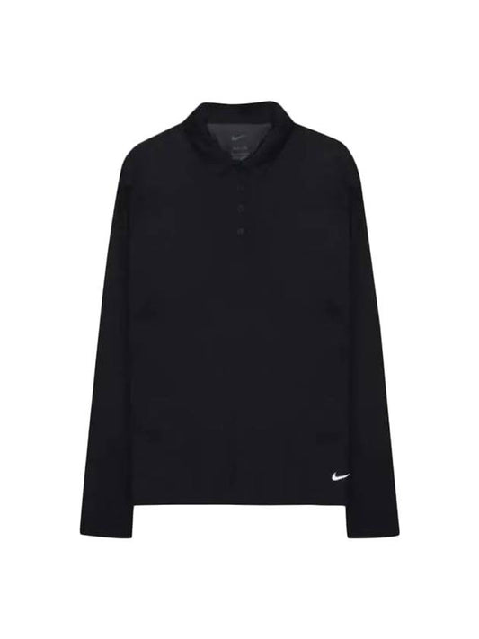 Women's Golf Dri Fit Victory Long Sleeve Polo Shirt Black - NIKE - BALAAN 1