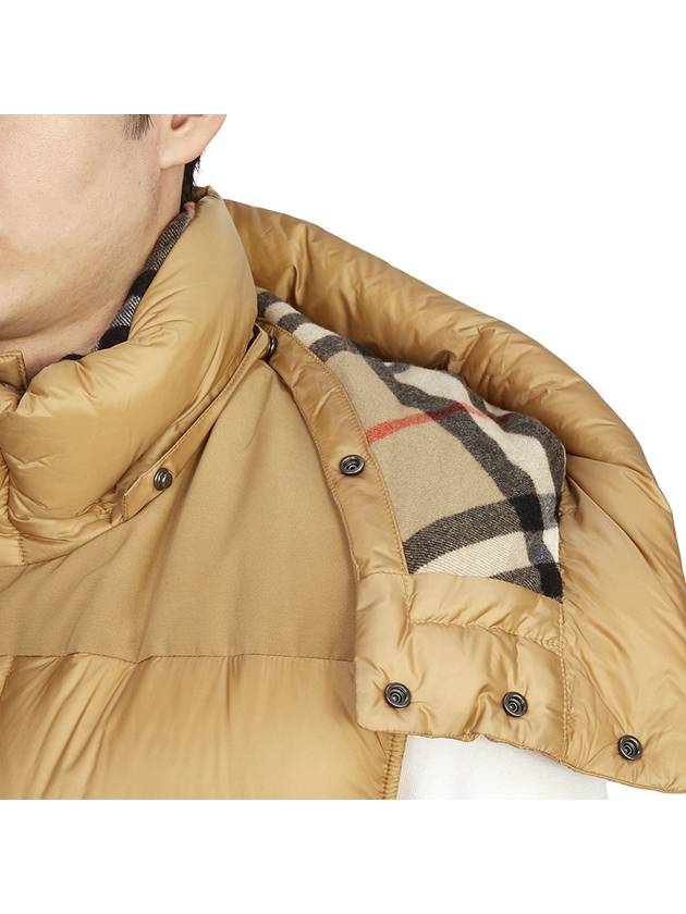 Logo Patch Hooded Down Padding Beige - BURBERRY - BALAAN 9