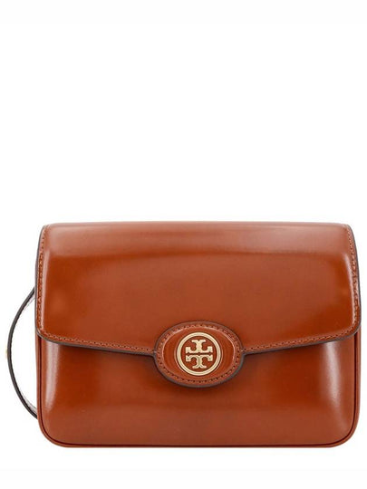 Robinson Spazzolato Convertible Logo Shoulder Bag Marone - TORY BURCH - BALAAN 2