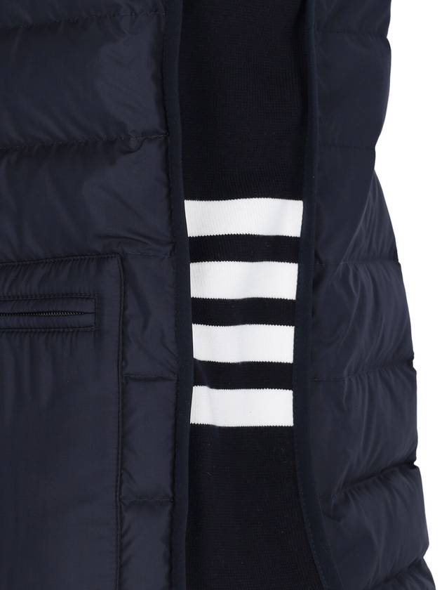 RWB Tab Zip-Up Pocket Vest Navy - THOM BROWNE - BALAAN 5