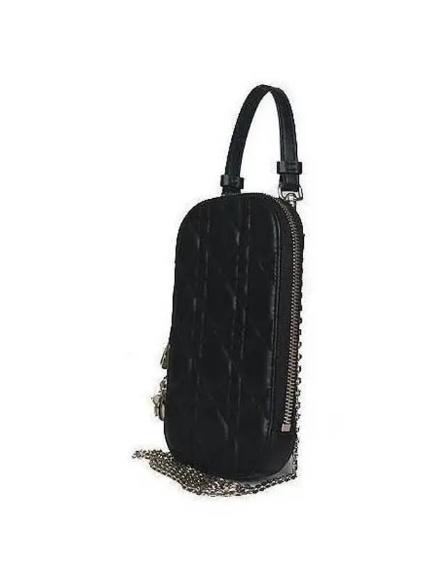 S0872ONMJ Lady Black Cannage Lambskin Cell Phone Holder Chain Cross Bag - DIOR - BALAAN 2