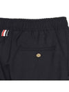 Plain Weave 4-Bar Elastic Waist Track Pants Black - THOM BROWNE - BALAAN 5