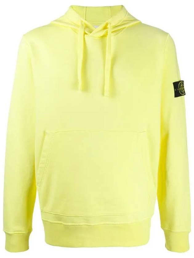 Wappen Patch Garment Dyed Hoodie Yellow - STONE ISLAND - BALAAN 3