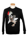 Neoprene Eagle Print Sweatshirt Black - NEIL BARRETT - BALAAN 2