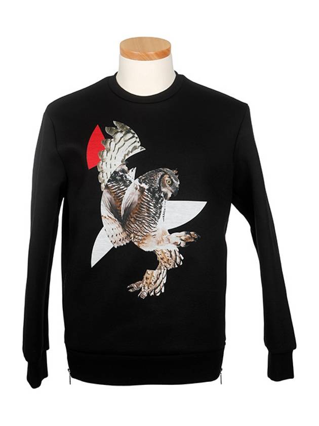 Neoprene Eagle Print Sweatshirt Black - NEIL BARRETT - BALAAN 3