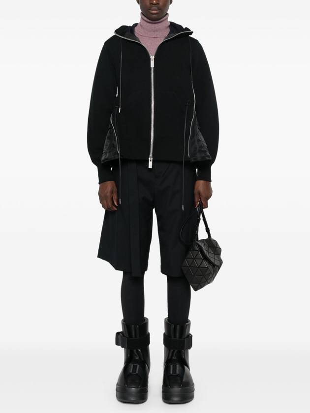 Sponge Sweat Nylon Twill Hooded Zip Up Black - SACAI - BALAAN 3