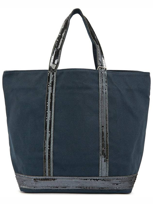 Canvas M Cabas Tote Bag Navy - VANESSA BRUNO - BALAAN 2